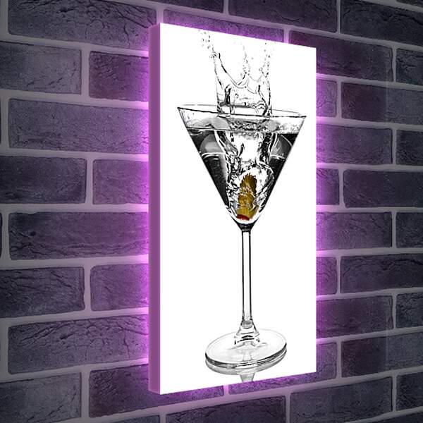 Лайтбокс световая панель - Бокал мартини всплеск