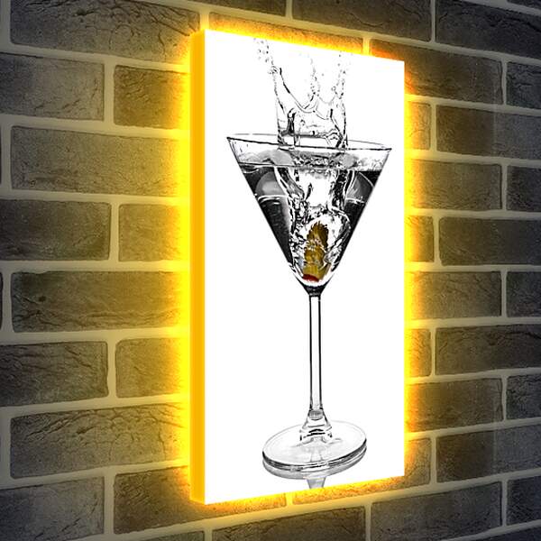 Лайтбокс световая панель - Бокал мартини всплеск