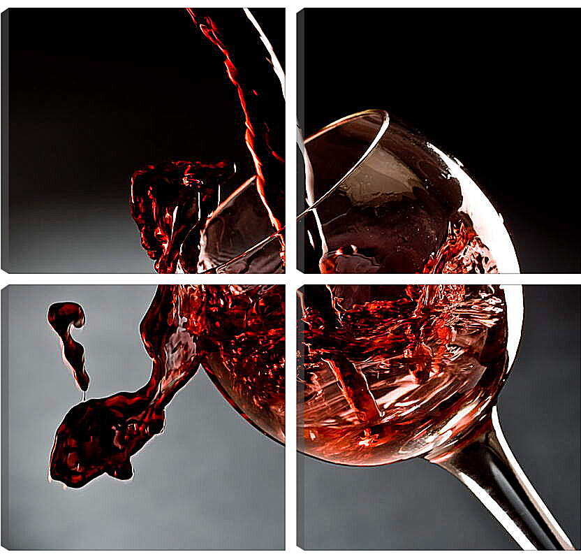 Модульная картина - Всплеск в бокале вина