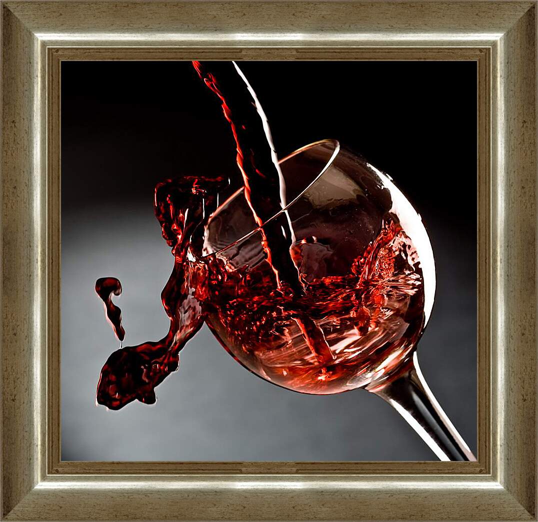 Картина в раме - Всплеск в бокале вина