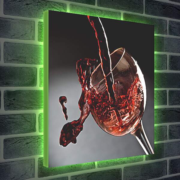 Лайтбокс световая панель - Всплеск в бокале вина