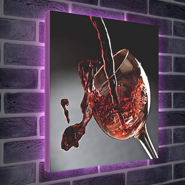 Лайтбокс световая панель - Всплеск в бокале вина