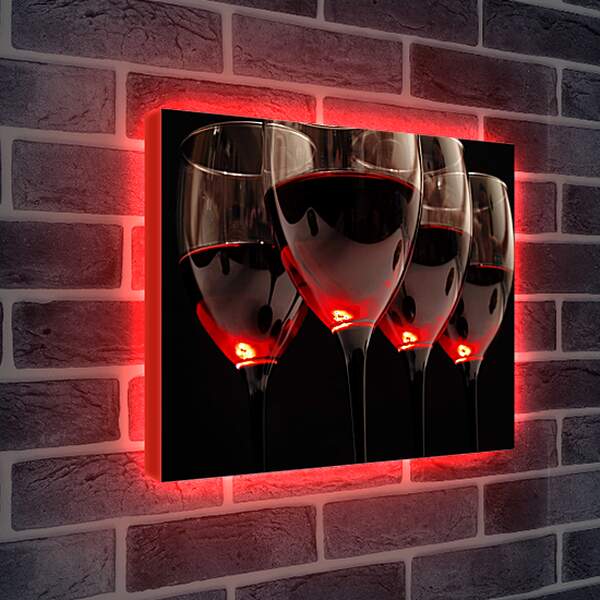 Лайтбокс световая панель - Свет в бокалах вина