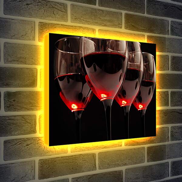 Лайтбокс световая панель - Свет в бокалах вина