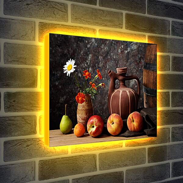 Лайтбокс световая панель - Глиняный кувшин и фрукты

