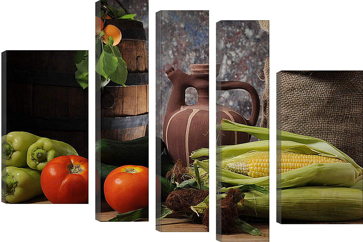 Модульная картина - Кукуруза и помидоры