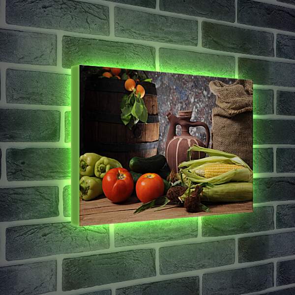 Лайтбокс световая панель - Кукуруза и помидоры