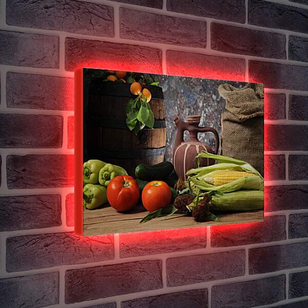 Лайтбокс световая панель - Кукуруза и помидоры