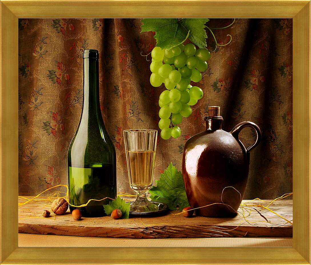 Картина в раме - Натюрморт винный