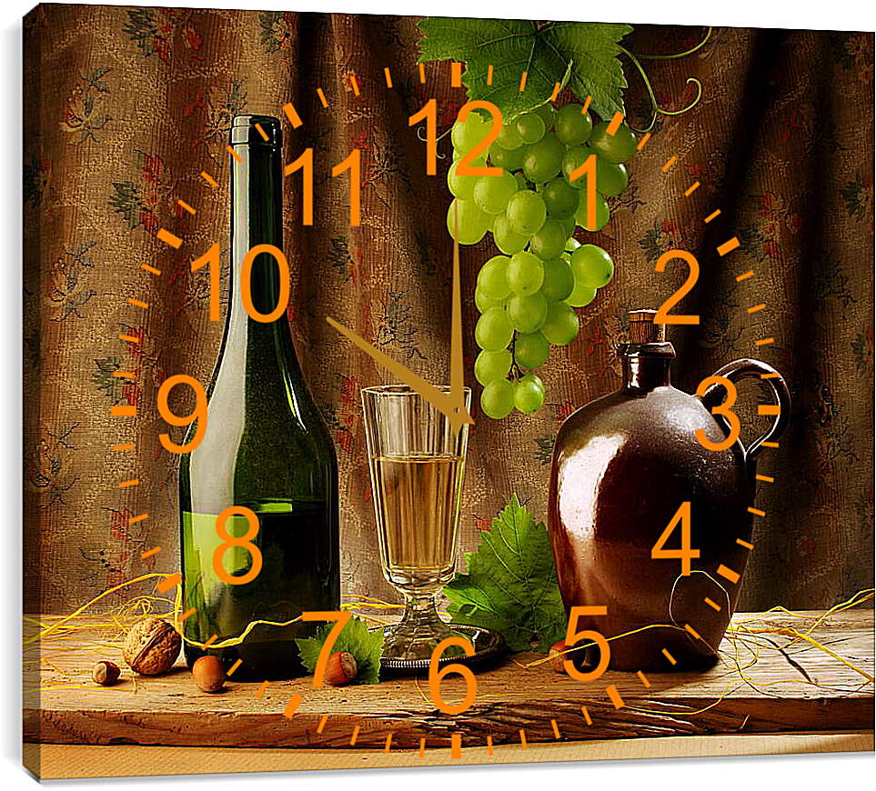 Часы картина - Натюрморт винный