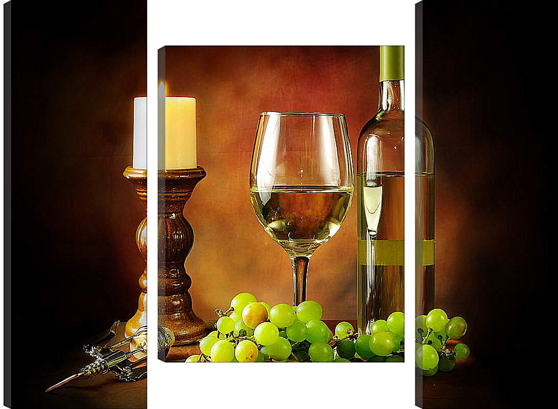 Модульная картина - Вечер, вино, отдых