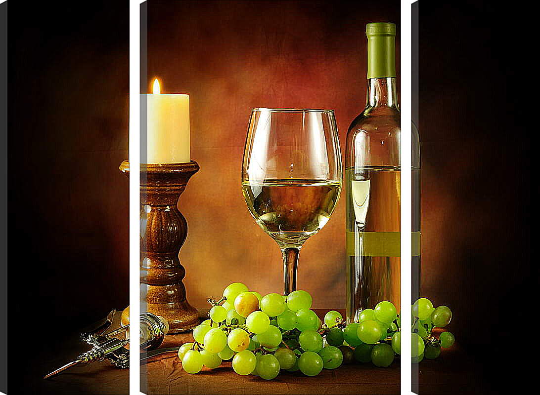 Модульная картина - Вечер, вино, отдых