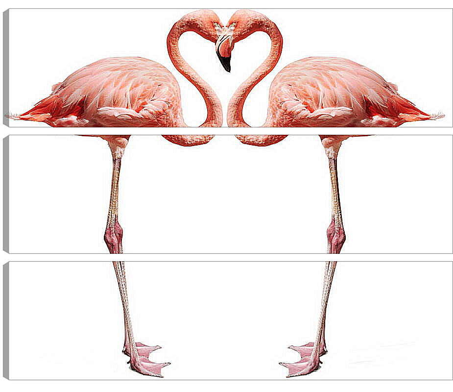 Модульная картина - Сердце фламинго
