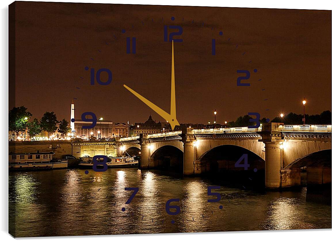 Часы картина - Ночной Париж