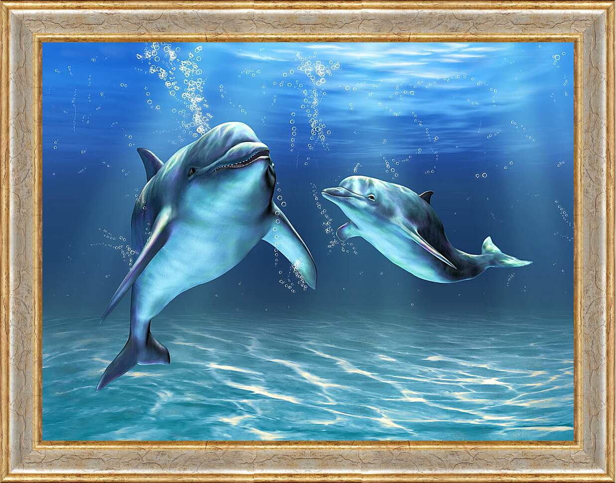 Картина в раме - Иллюстрация дельфины
