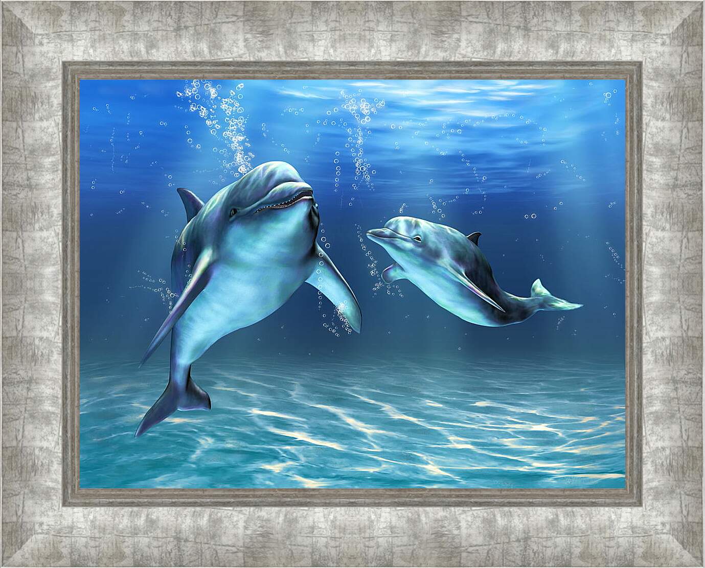 Картина в раме - Иллюстрация дельфины
