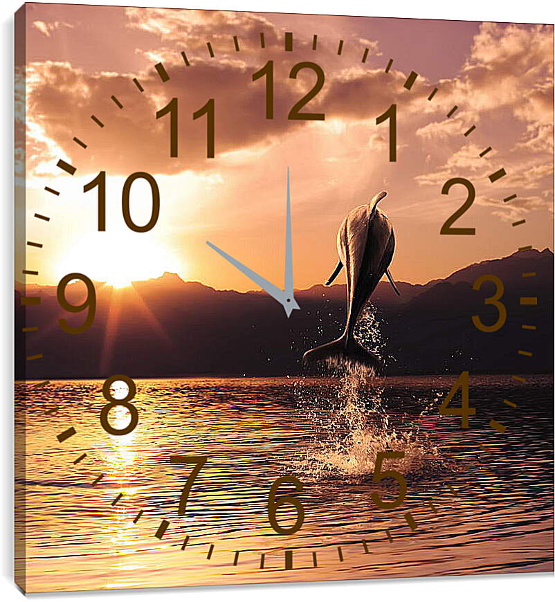 Часы картина - Прыжок дельфина
