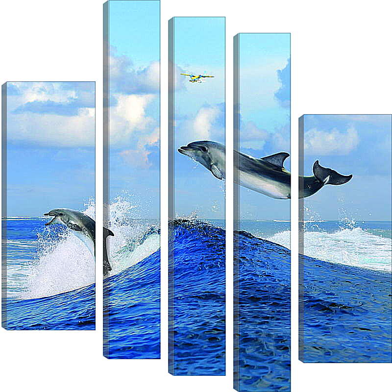 Модульная картина - Полет дельфина
