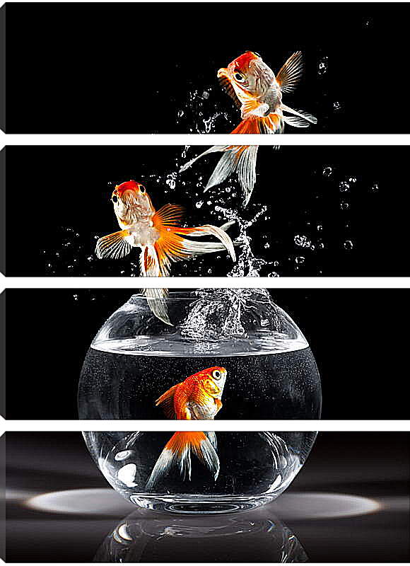 Модульная картина - Прыжки рыбок
