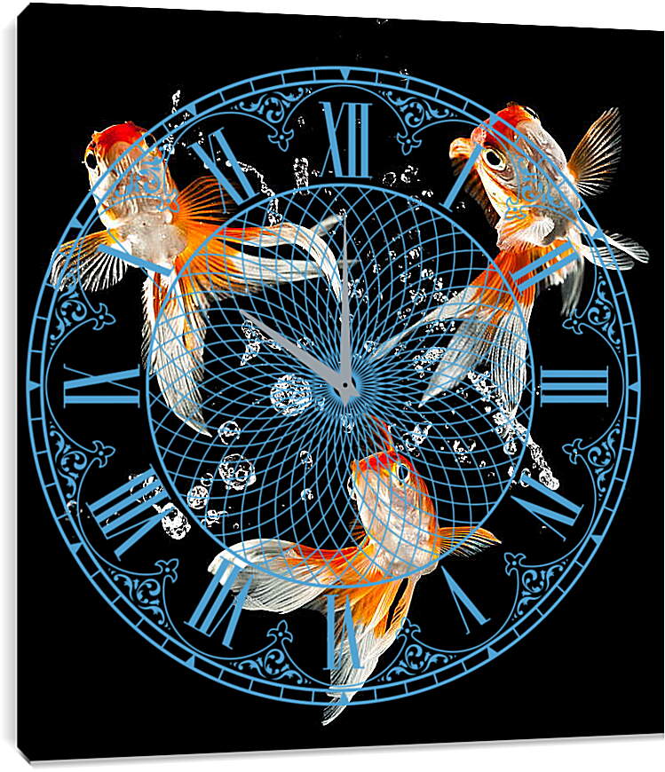 Часы картина - Танец рыбок
