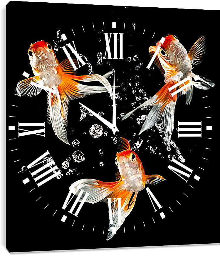 Часы картина - Танец рыбок
