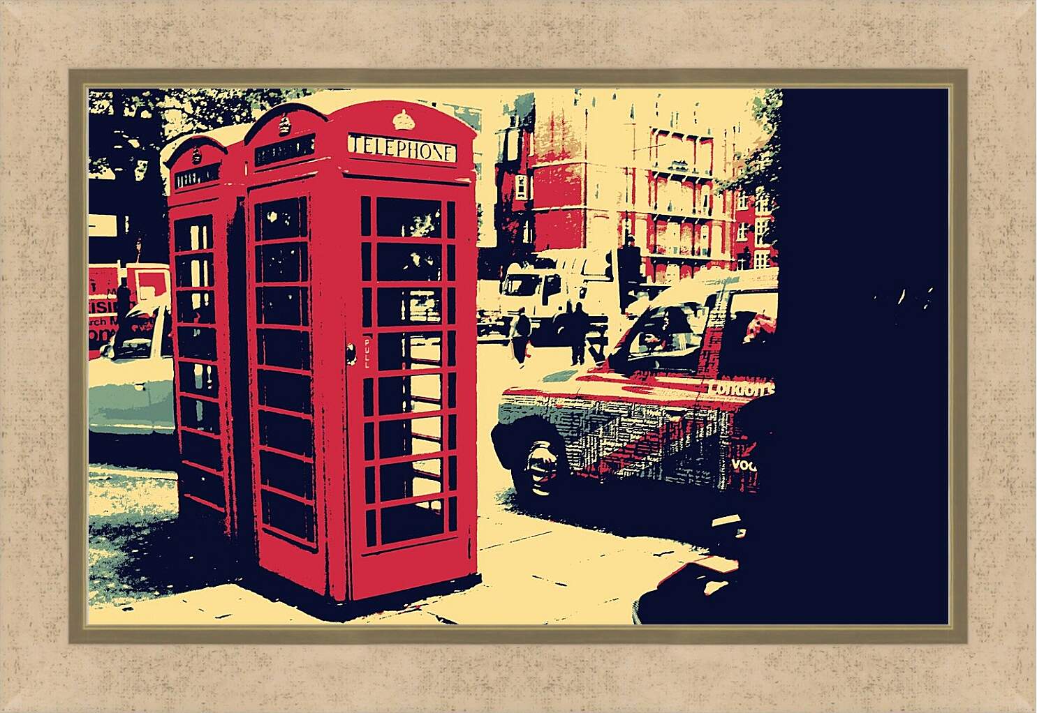Картина в раме - Телефонная будка. Лондон