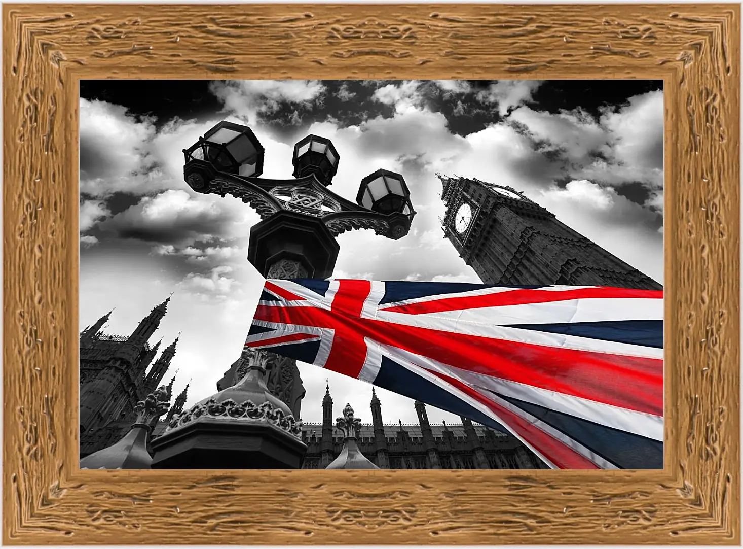 Картина в раме - Биг-Бен ( Big Ben). Лондон. Англия.