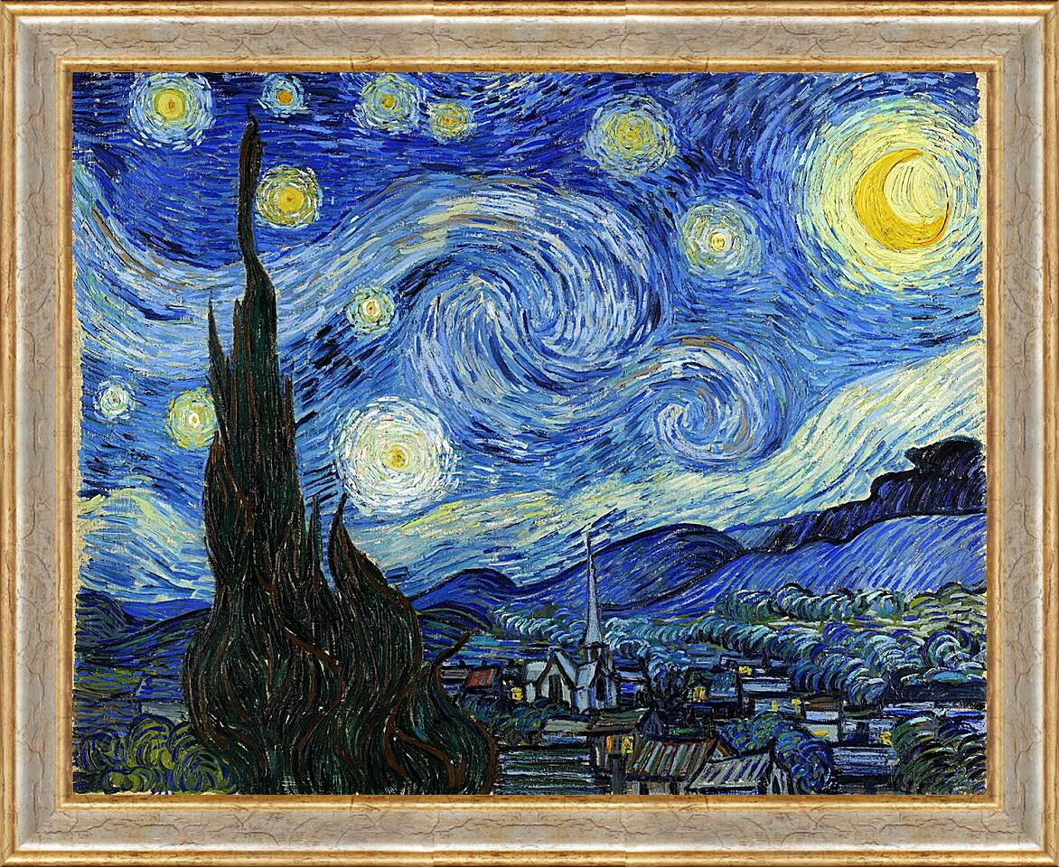 Картина в раме - Звездная ночь. Винсент Ван Гог