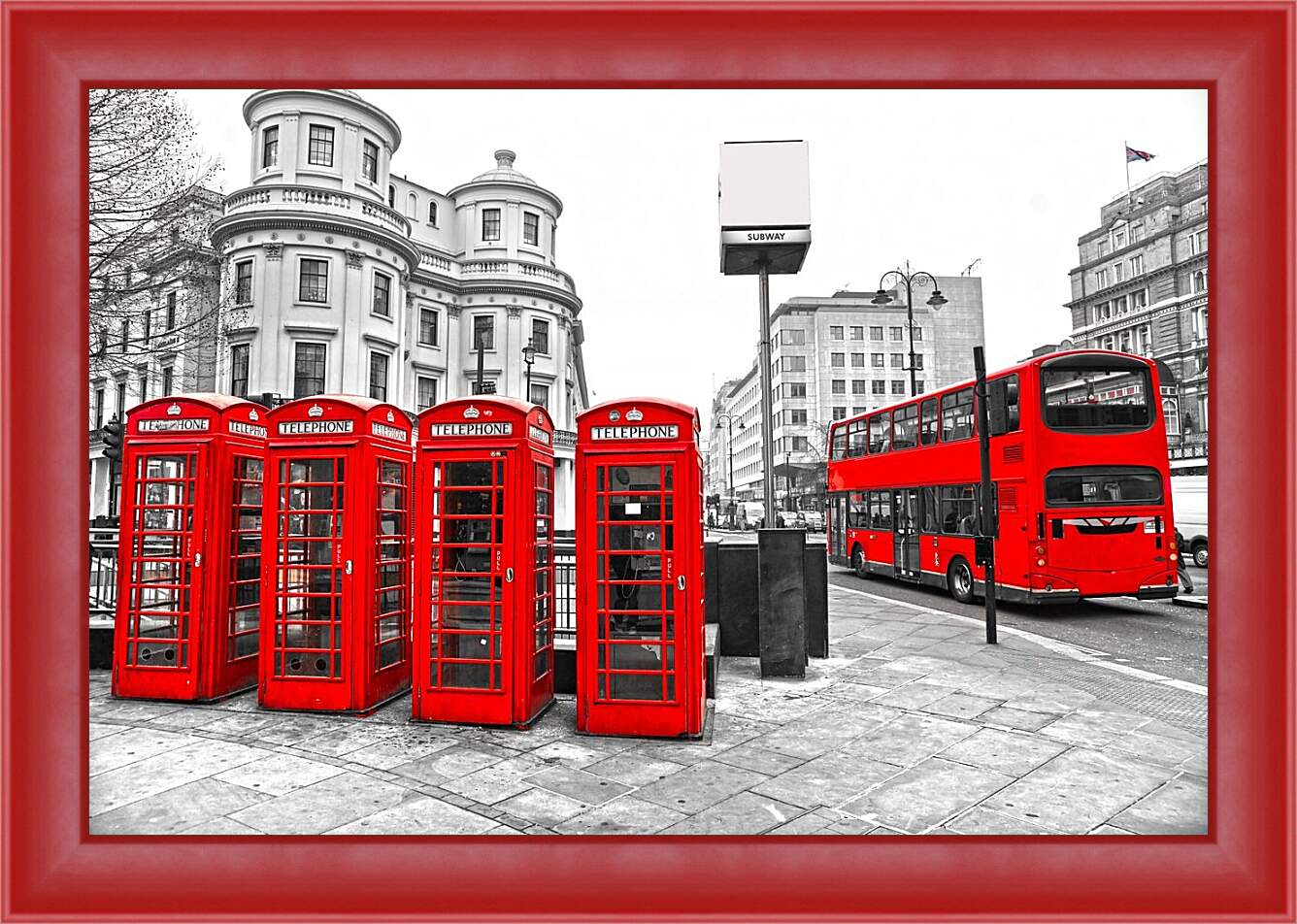 Картина в раме - Телефонная будка. Лондон