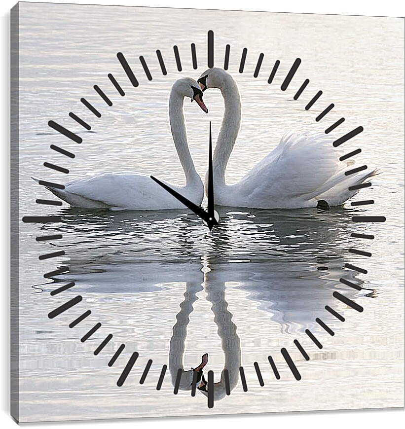 Часы картина - Лебединая любовь
