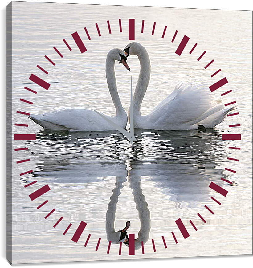 Часы картина - Лебединая любовь
