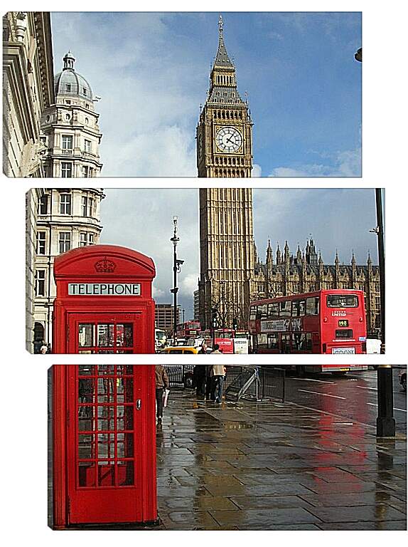 Модульная картина - Телефонная будка. Лондон