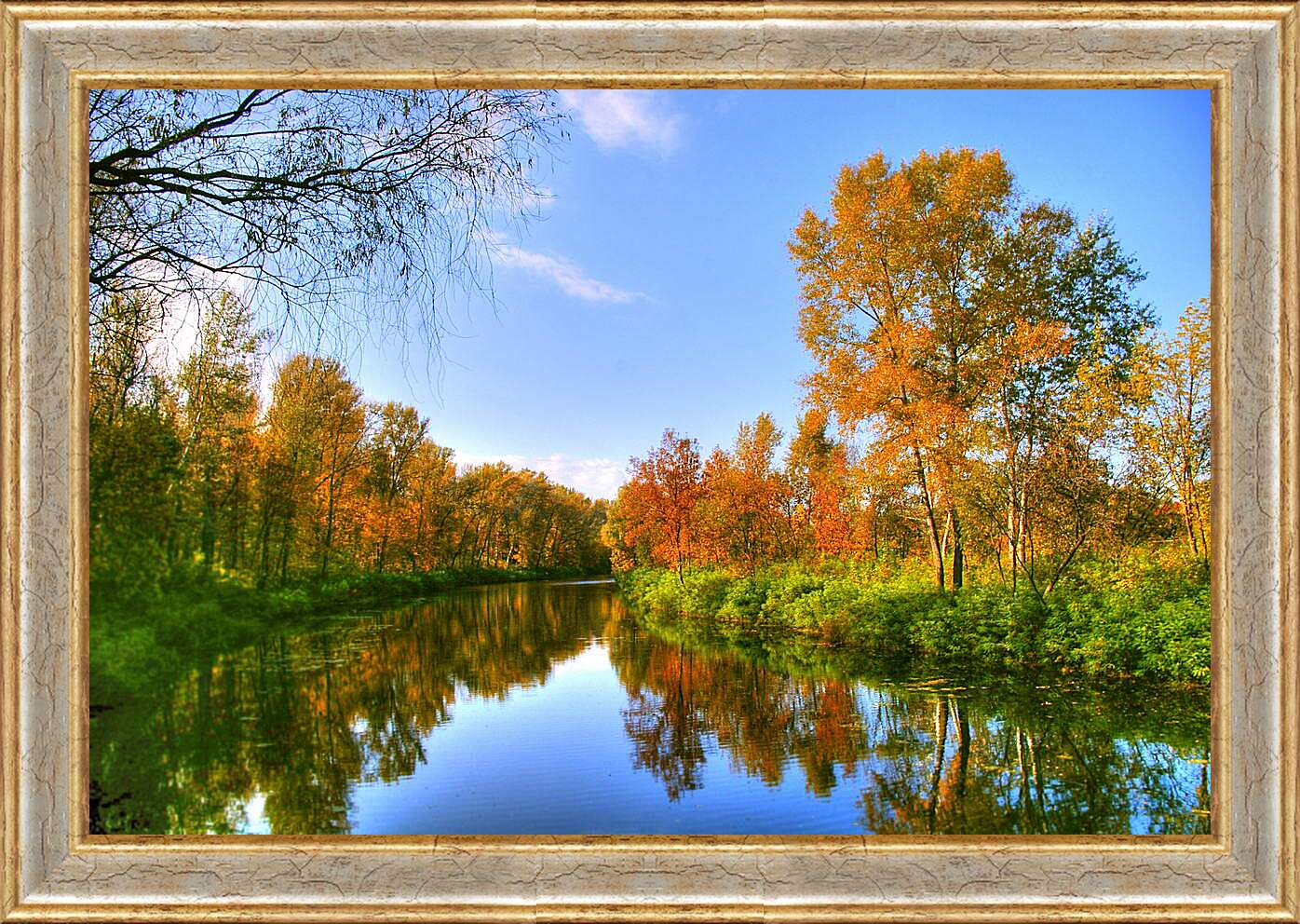 Картина в раме - Осень в лесу
