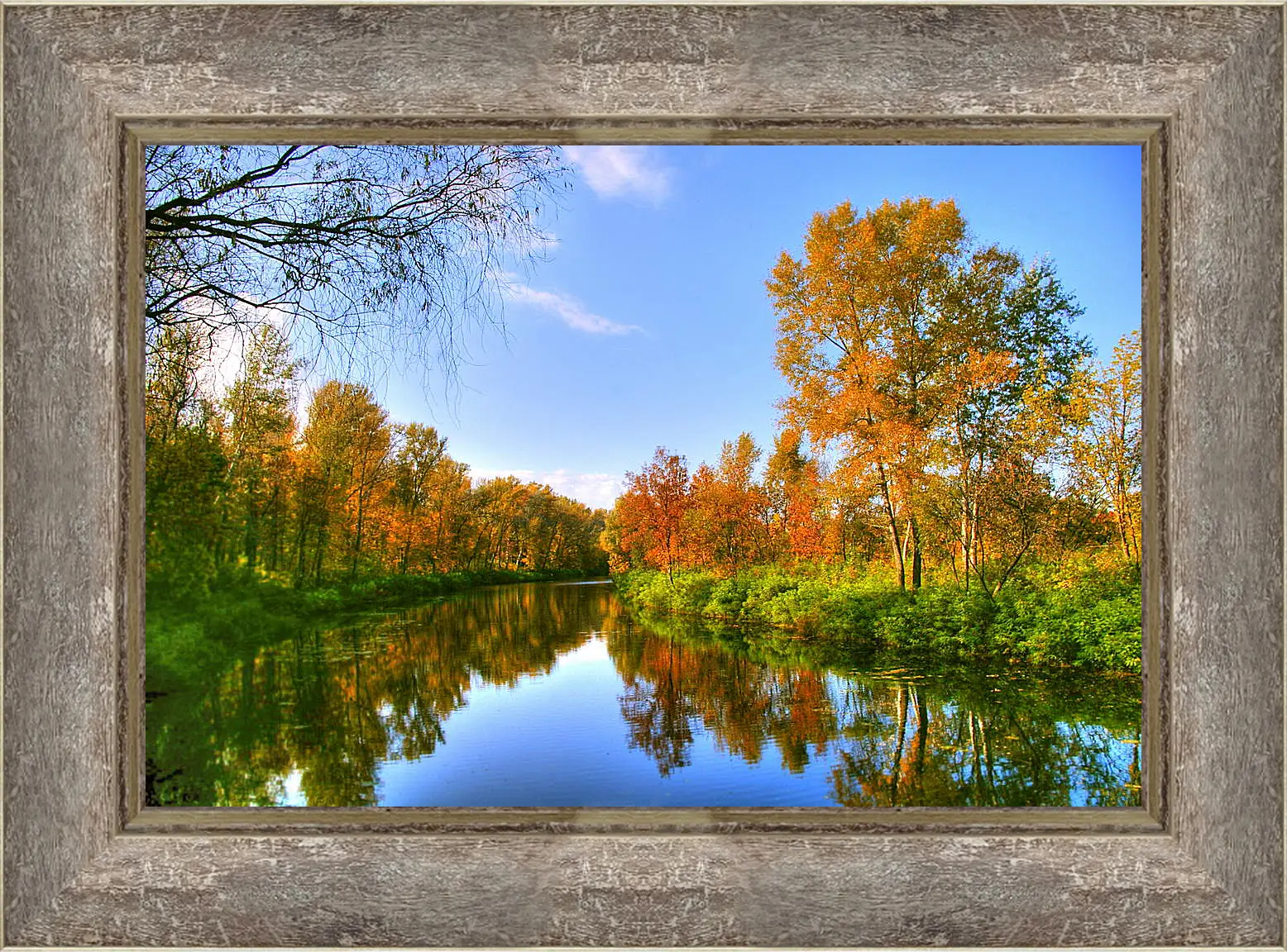 Картина в раме - Осень в лесу
