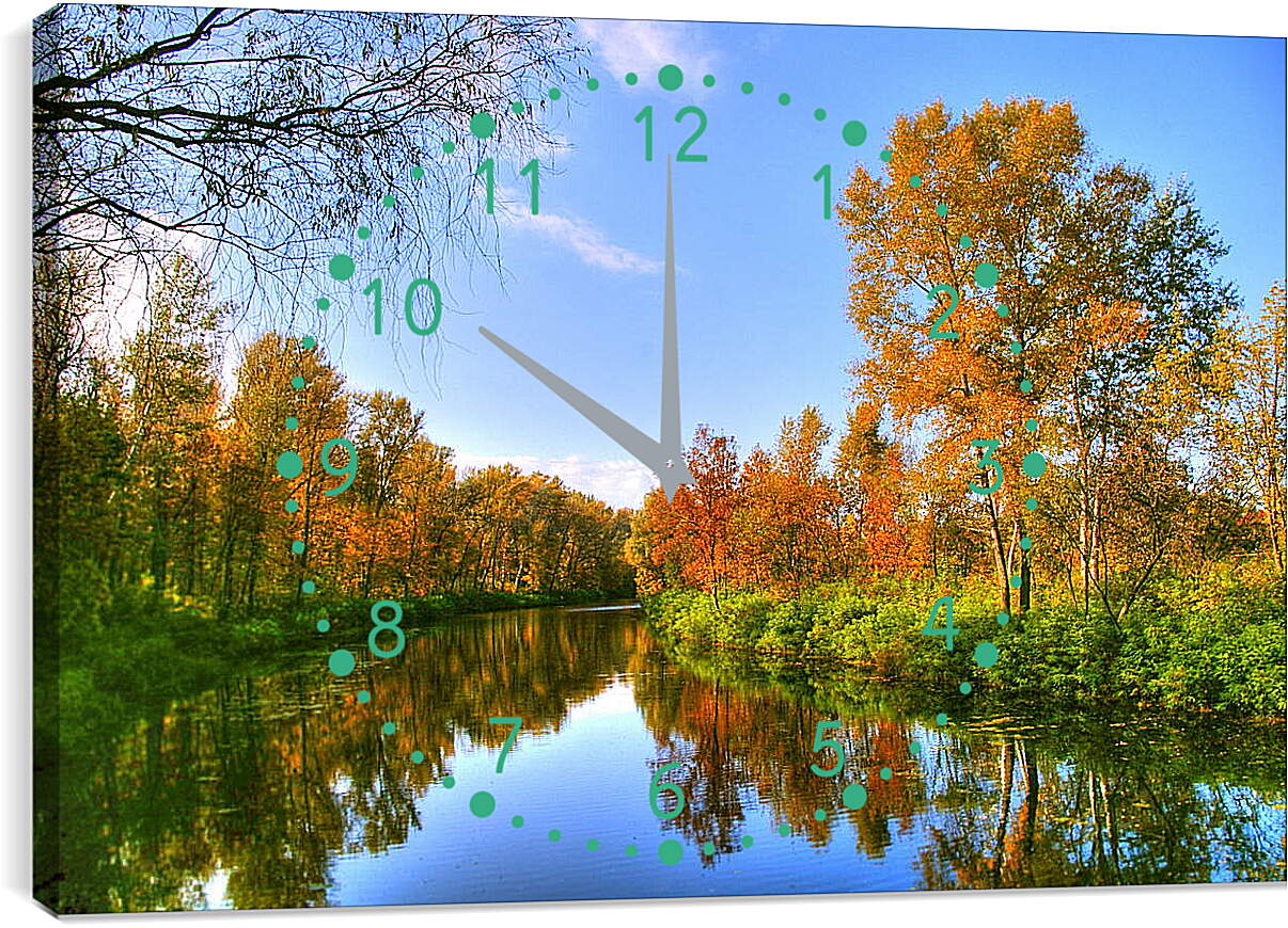 Часы картина - Осень в лесу
