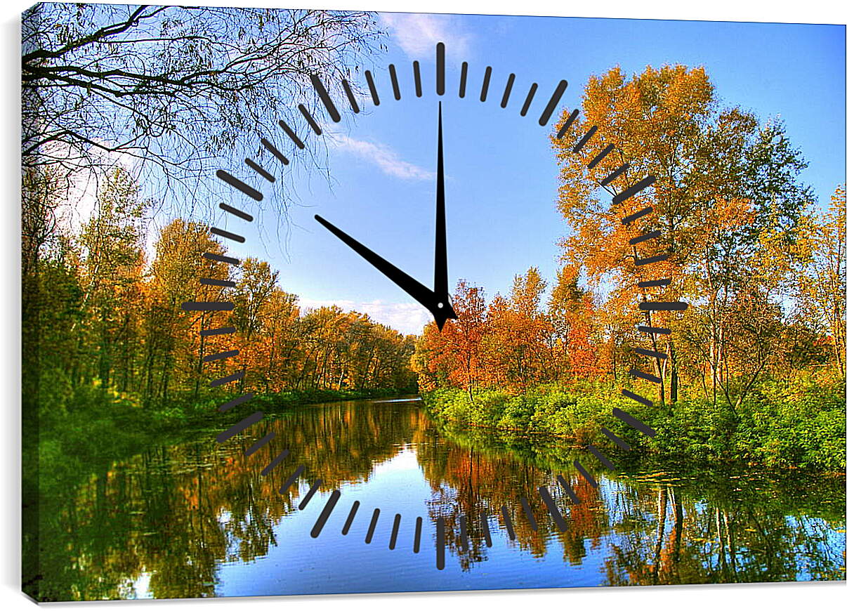 Часы картина - Осень в лесу
