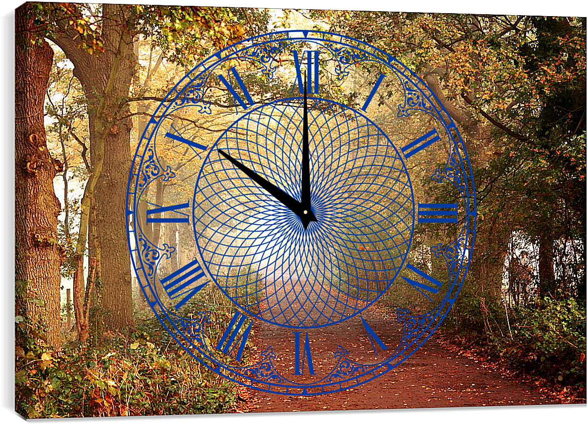 Часы картина - Волшебство осеннего леса
