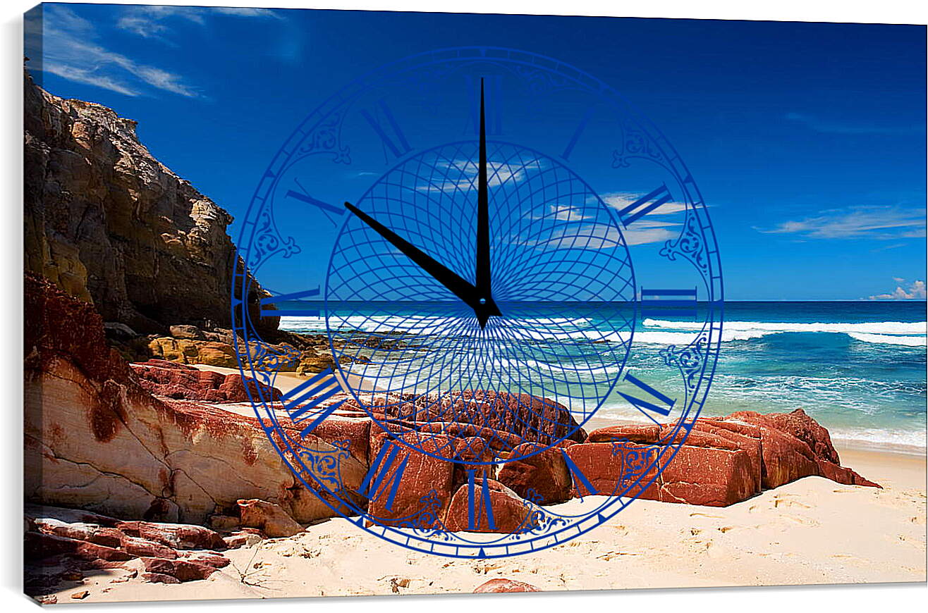 Часы картина - Пляж море небо
