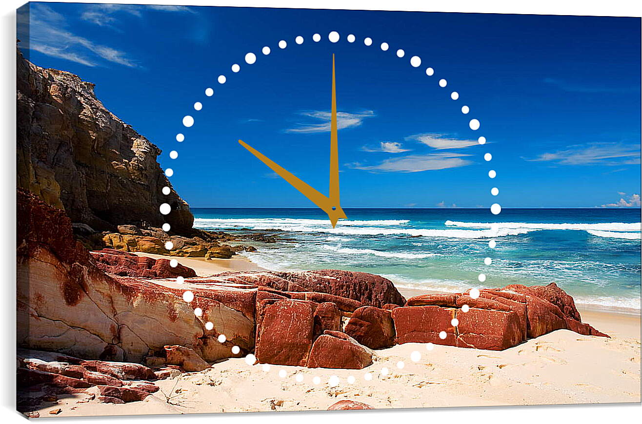 Часы картина - Пляж море небо
