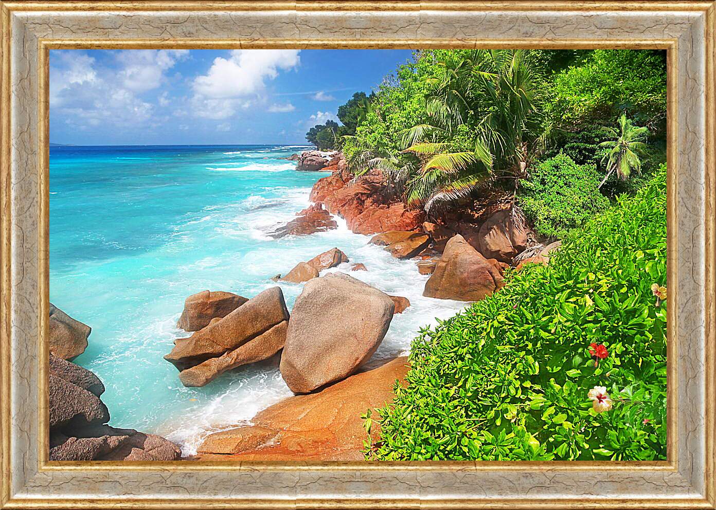 Картина в раме - Тропический остров
