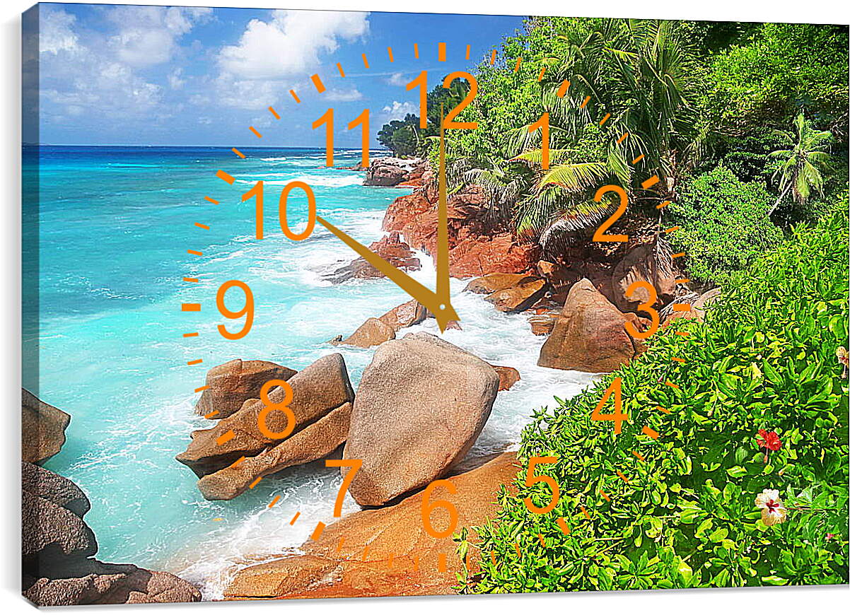 Часы картина - Тропический остров
