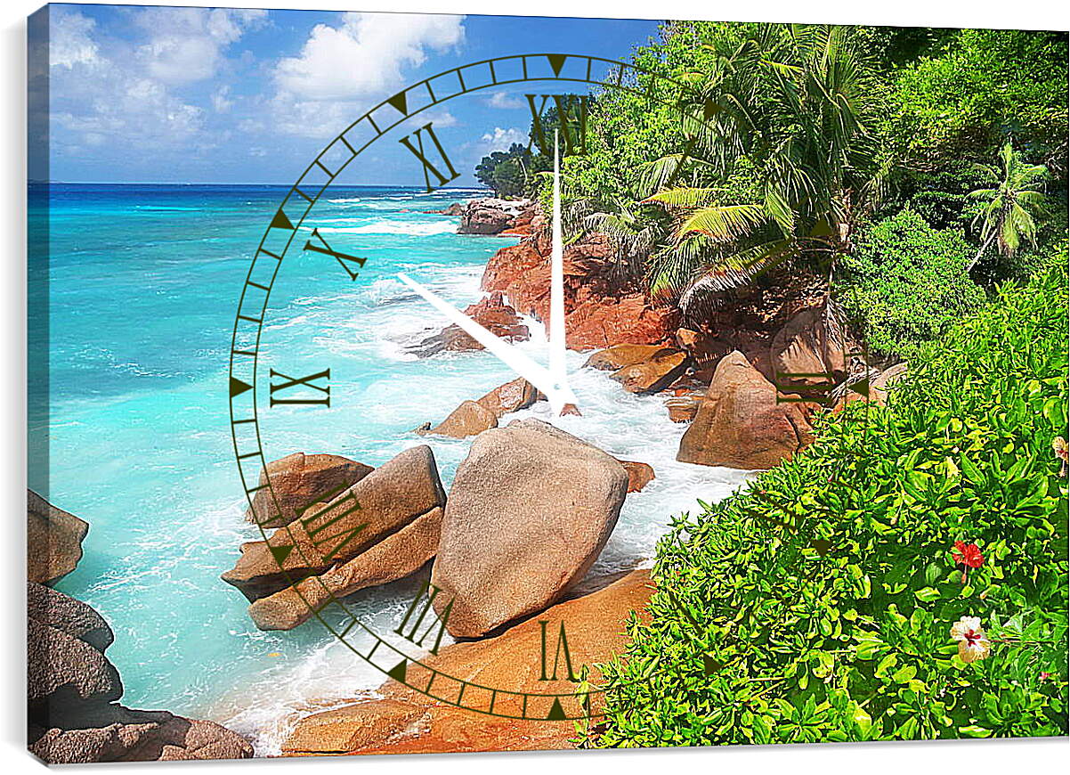 Часы картина - Тропический остров
