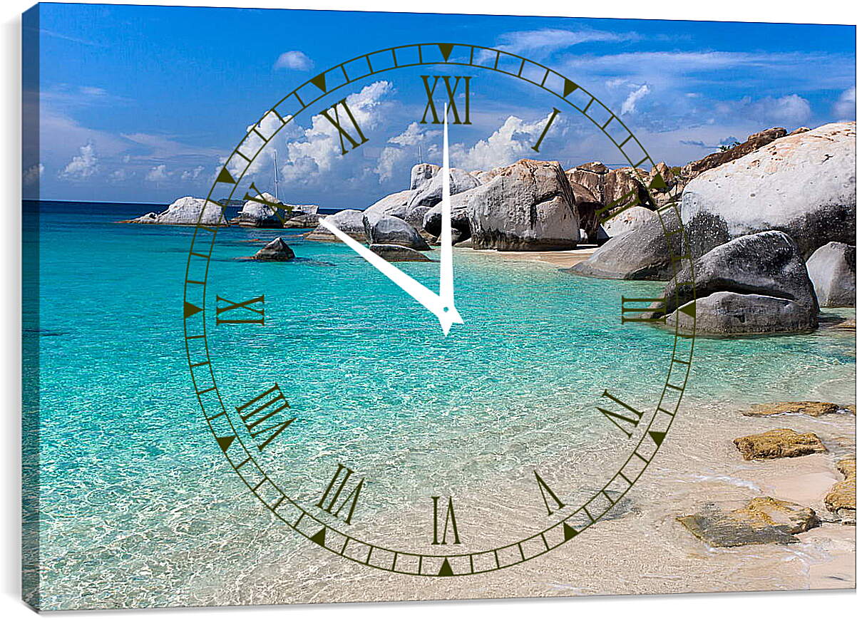 Часы картина - Голубой океан
