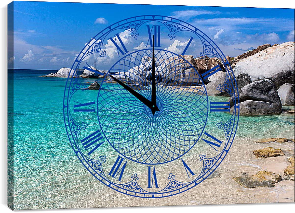 Часы картина - Голубой океан
