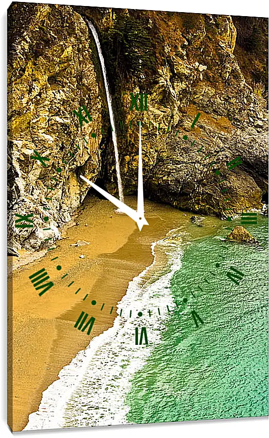 Часы картина - Водопад из скалы
