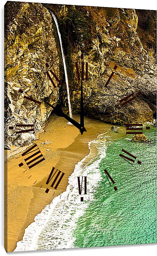 Часы картина - Водопад из скалы
