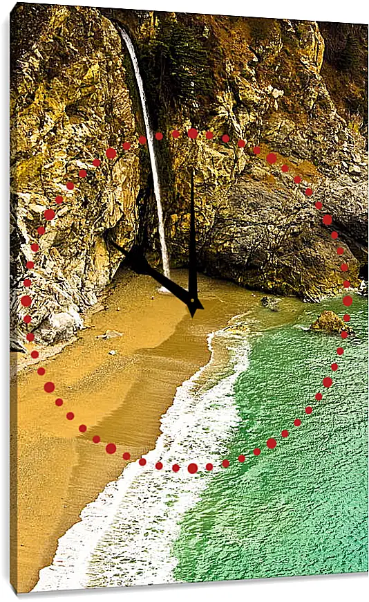 Часы картина - Водопад из скалы
