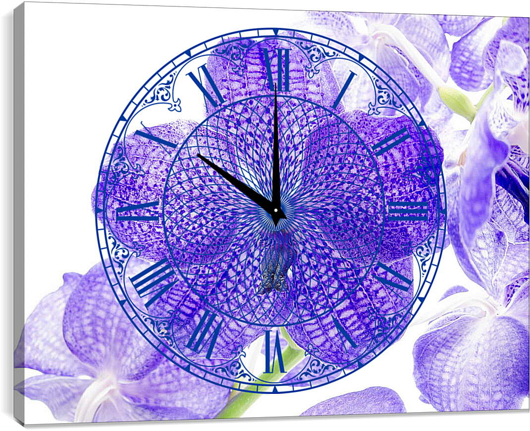 Часы картина - Фиолетовые цветы
