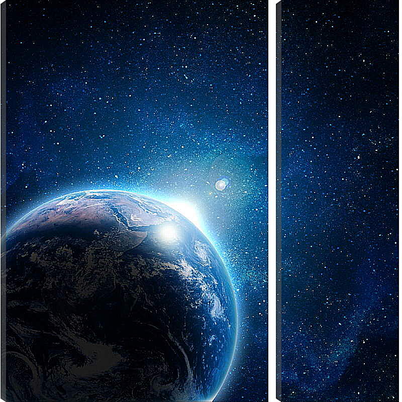 Модульная картина - Планета и звезды
