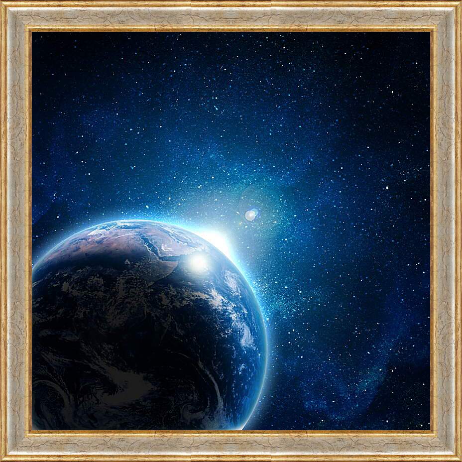 Картина в раме - Планета и звезды
